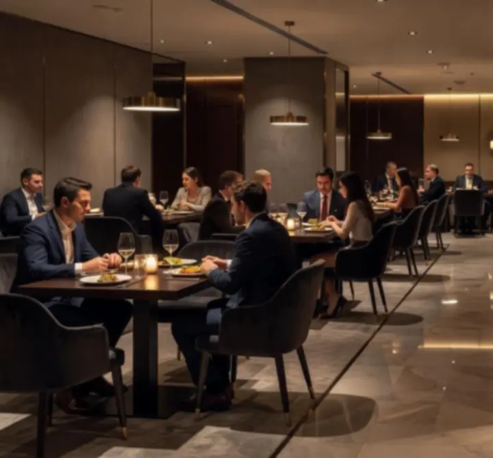 Vendégek vacsoráznak és pókereznek a Urban Wheel Hire Lounge modern belső terében