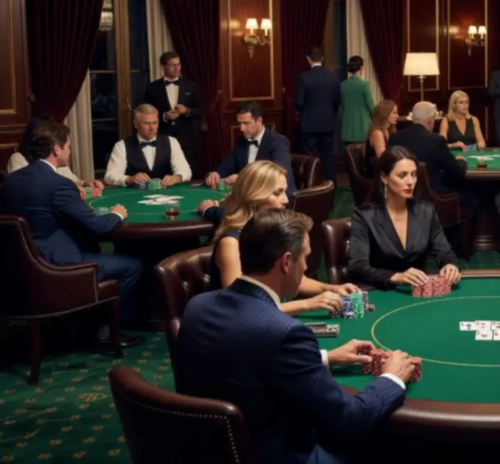 Póker bajnokság esti hangulatban az Urban Wheel Hire Lounge pókerszalonjában