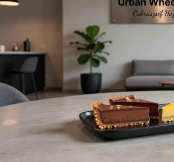 Elegáns desszert tálalása az Urban Wheel Hire Lounge éttermében