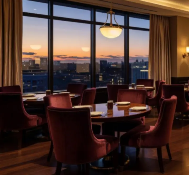 Elegáns éttermi és lounge belső tér az Urban Wheel Hire Lounge-ban